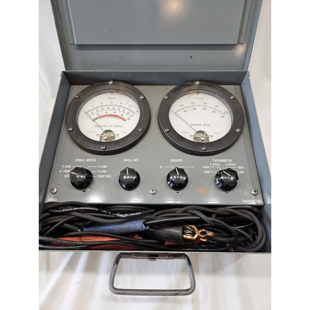 Simpson Electric Tachometer/Dwell Test Sk525-536c With Cables